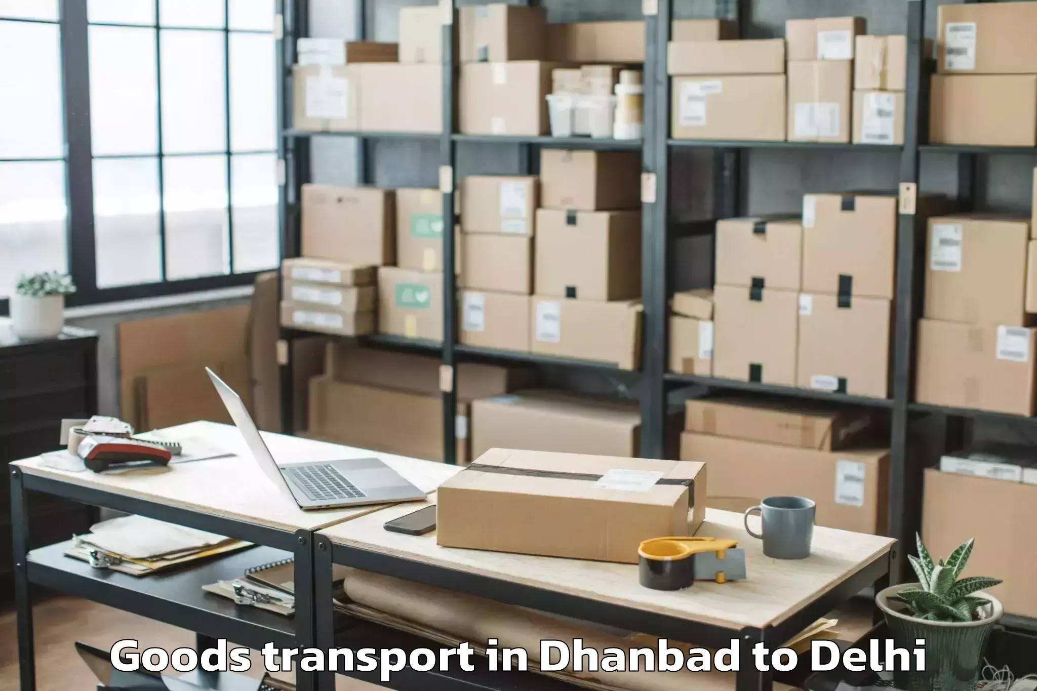 Dhanbad to Unity One Mall Janakpuri Goods Transport Booking